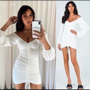 Princess Polly Mini white Long sleeve dress